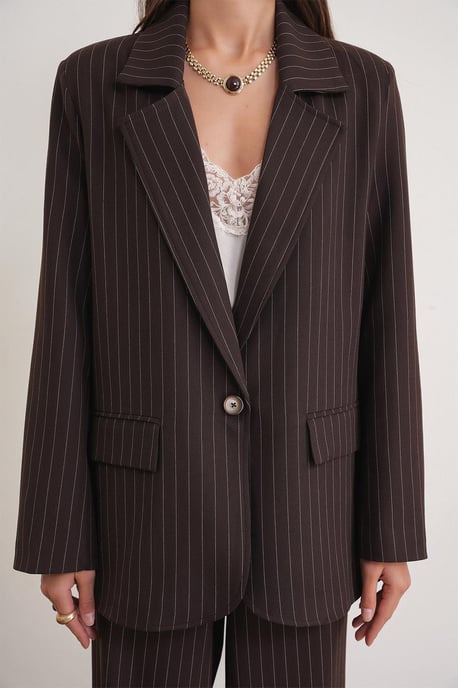 Gestreifter Oversize-Blazer - Image 5