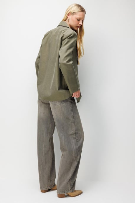 Leinen Blazerjacke mit Schaldetail - Image 4