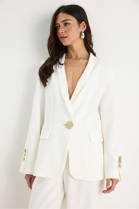 Langer Blazer mit Schalkragen aus Kunstleder - Image 2