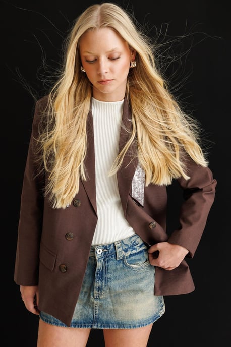 Leinenblazerjacke mit Schal-Detail - Image 6