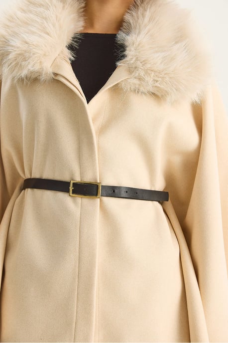 Wollmischung Overcoat mit Kunstfellkragen - Image 6