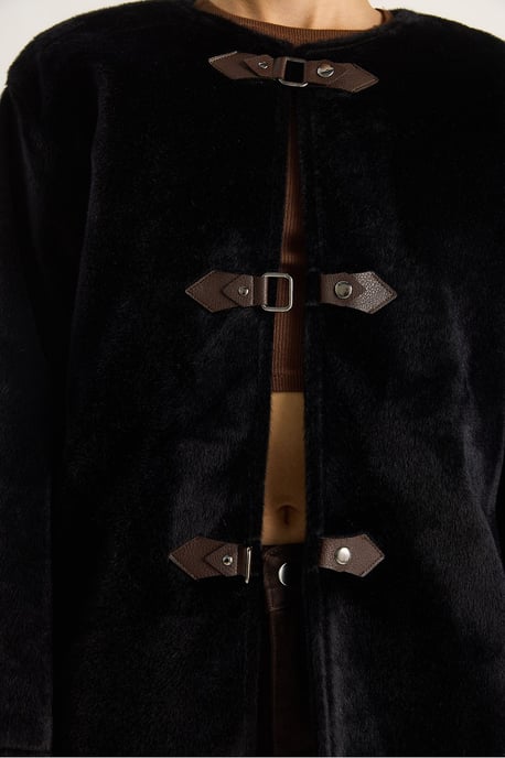 Texturierter Gabardine-Mantel mit Knopfleiste und Jacketkragen - Image 5