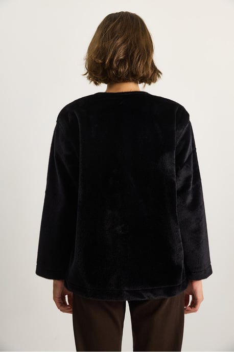 Texturierter Gabardine-Mantel mit Knopfleiste und Jacketkragen - Image 6