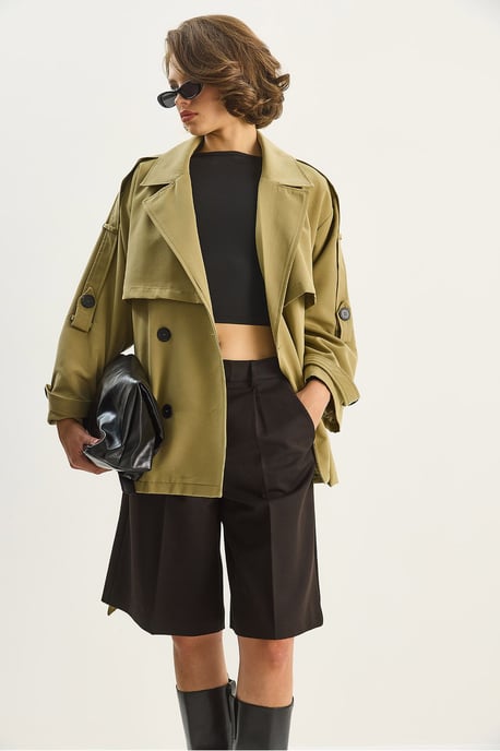 Knopfverzierter Midi-Trenchcoat - Image 4