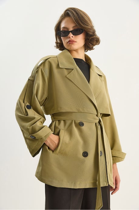Knopfverzierter Midi-Trenchcoat - Image 5