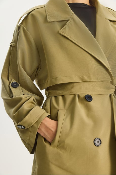 Knopfverzierter Midi-Trenchcoat - Image 6