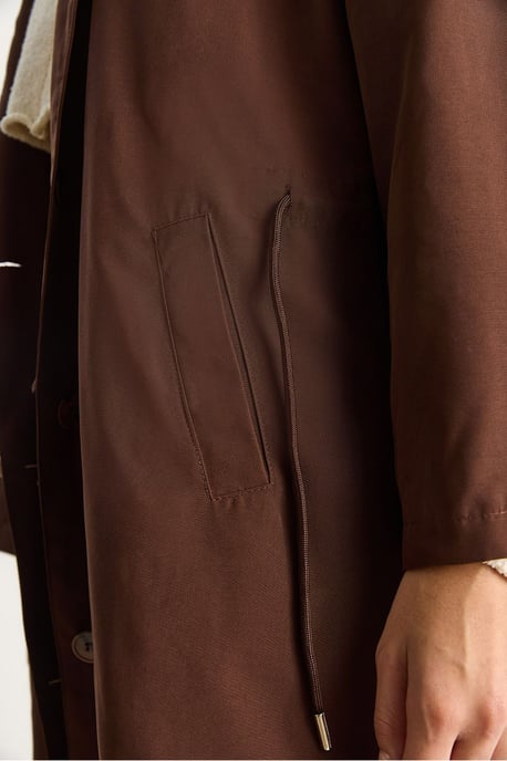 Übergröße Midi-Trenchcoat mit Schal-Kragen - Image 6