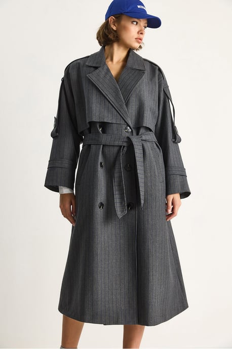 Baumwoll-Midi-Trenchcoat mit doppelter Knopfleiste - Image 6