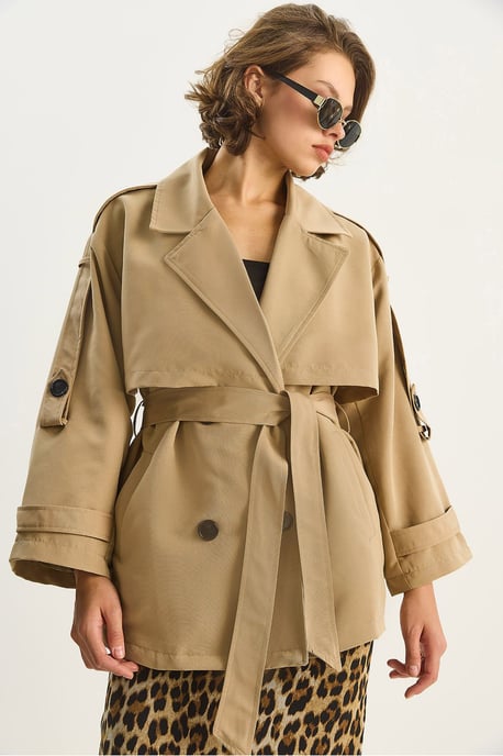 Knopfverzierter Midi-Trenchcoat - Image 6