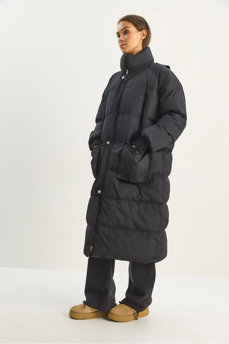 Oversize Langer Puffer-Mantel - Image 4