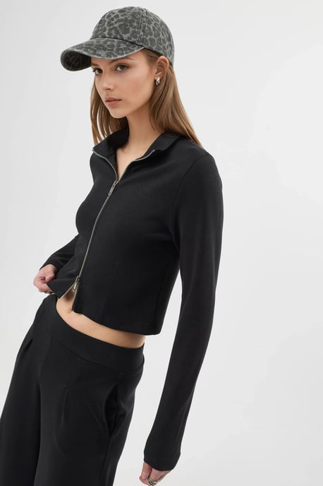 Körpernahe Strickjacke mit Reißverschluss - Image 3