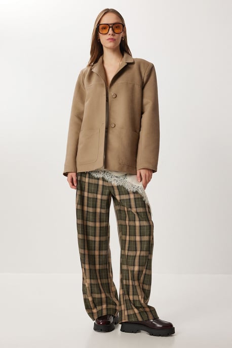Gabardine Knopfjacke mit Taschen - Image 1