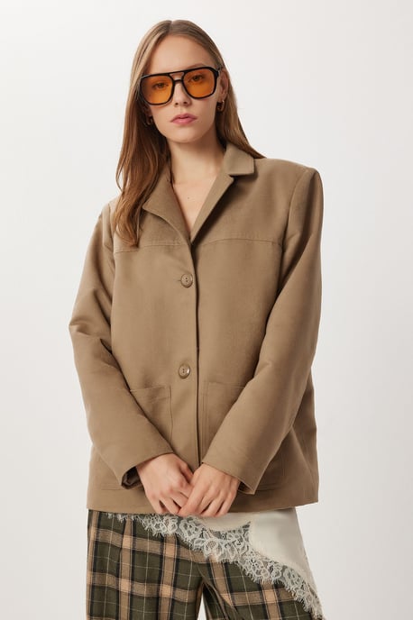 Gabardine Knopfjacke mit Taschen - Image 2