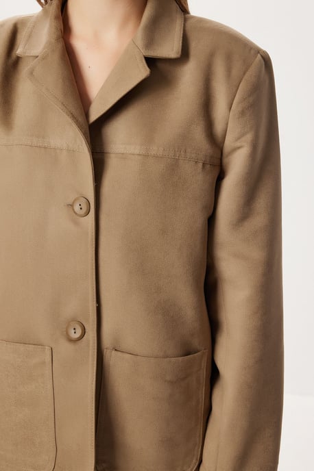 Gabardine Knopfjacke mit Taschen - Image 5