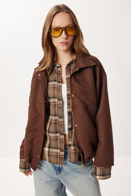 Oversized Gabardine-Jacke mit Reißverschluss - Image 2