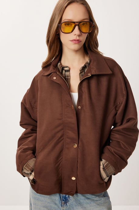 Oversized Gabardine-Jacke mit Reißverschluss - Image 4