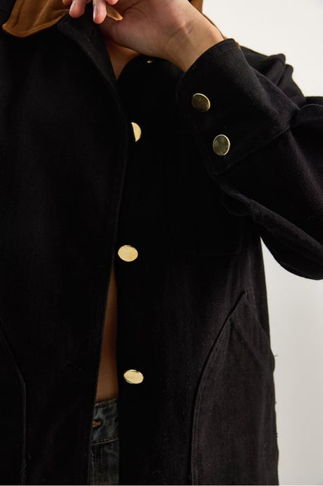 Gabardine-Jacke mit Wollimitat-Kragen - Image 6