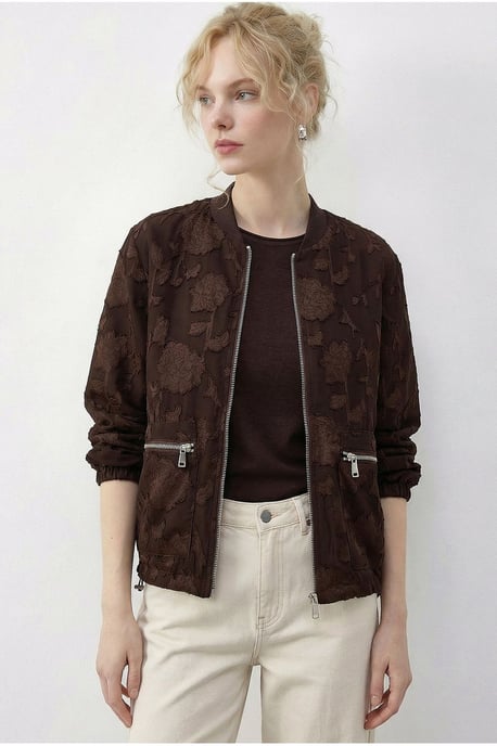 Blumen Oversized Bomberjacke - Image 2