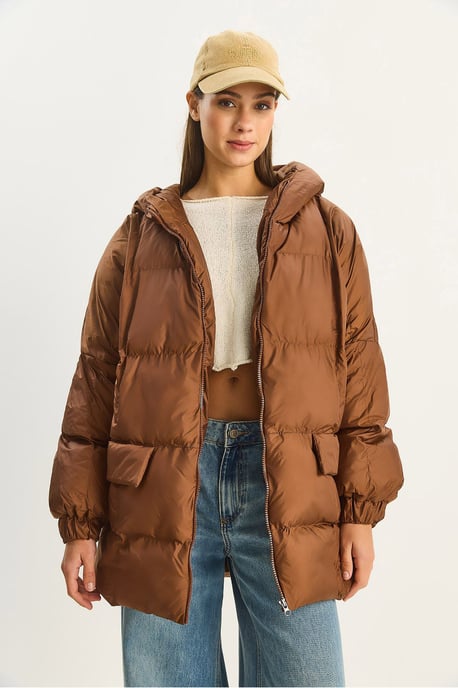 Kapuzenshirt Übergroße Dicke Pufferjacke - Image 2