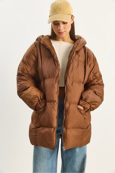 Kapuzenshirt Übergroße Dicke Pufferjacke - Image 3