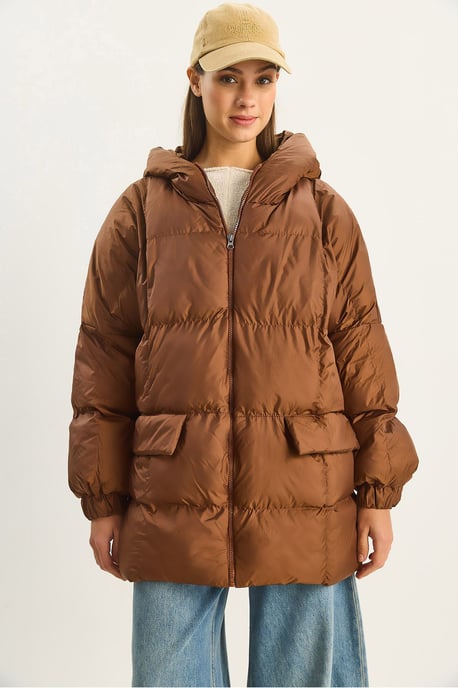 Kapuzenshirt Übergroße Dicke Pufferjacke - Image 5