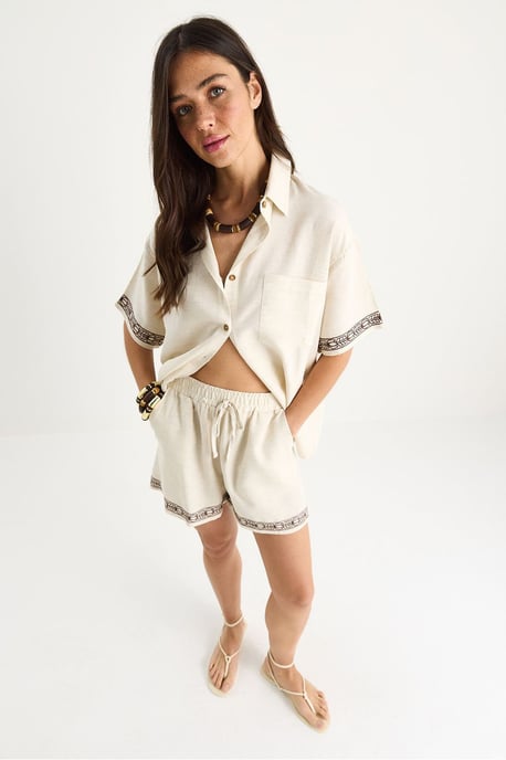 Besticktes Hemdkragen-Zwei-Teiler-Outfit - Image 2