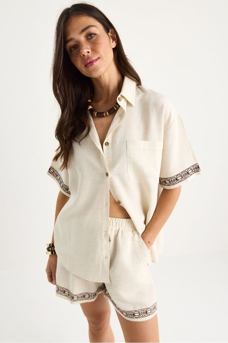 Besticktes Hemdkragen-Zwei-Teiler-Outfit - Image 3