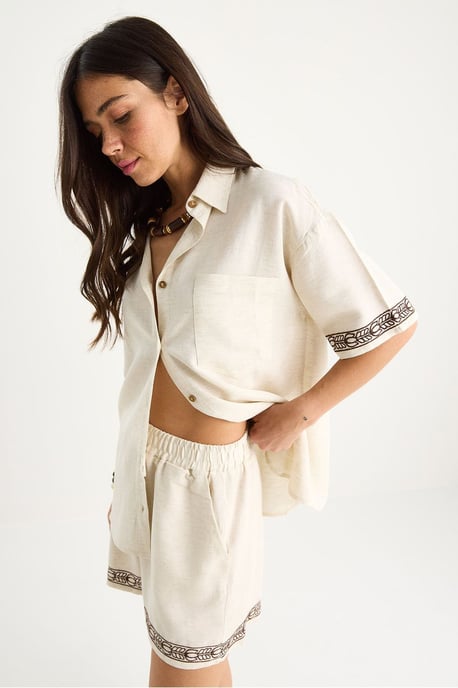 Besticktes Hemdkragen-Zwei-Teiler-Outfit - Image 4