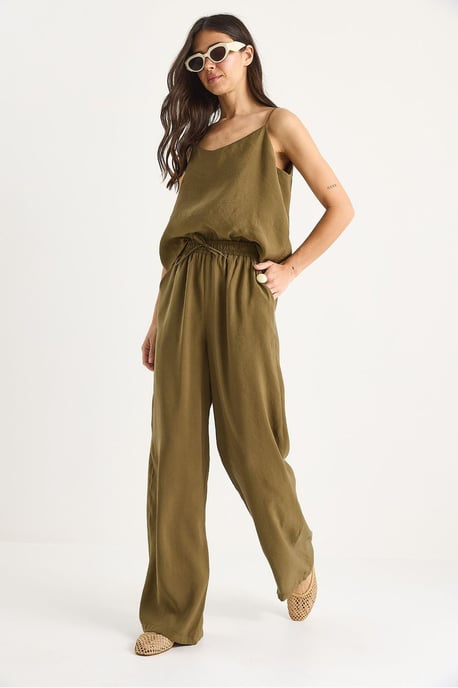 Ärmelloses Camisole und weit geschnittene Hosen Set - Image 3