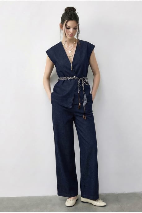 Weste und Hose Zweiteiliges Set mit Belt-Detail - Image 1