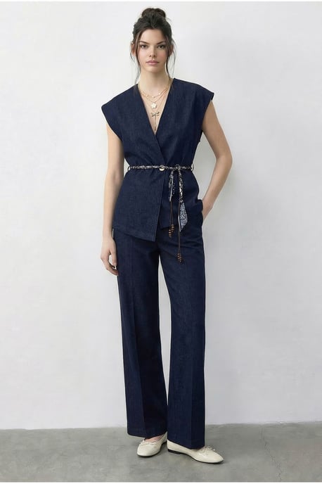 Weste und Hose Zweiteiliges Set mit Belt-Detail - Image 2