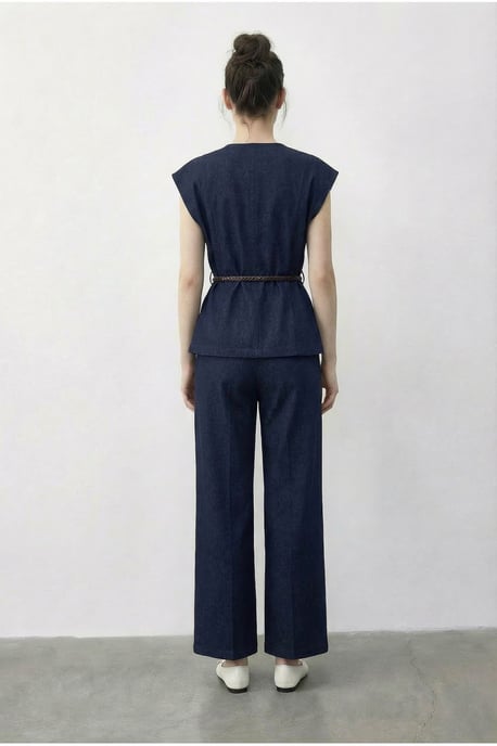 Weste und Hose Zweiteiliges Set mit Belt-Detail - Image 4