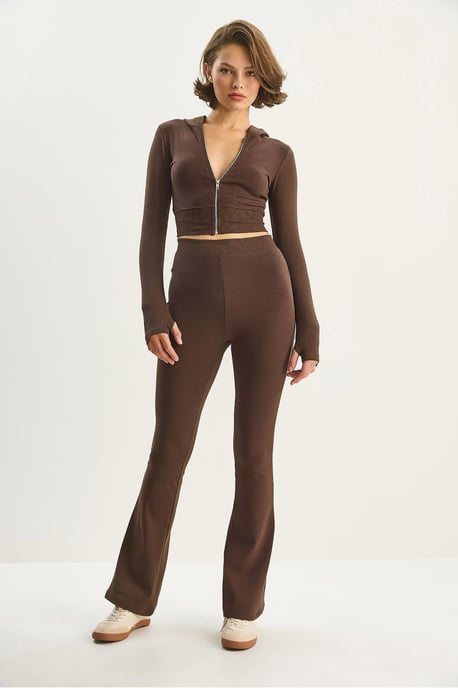 Rippstrick Baumwolle Hohe Taille Zweiteiler Coord - Image 3
