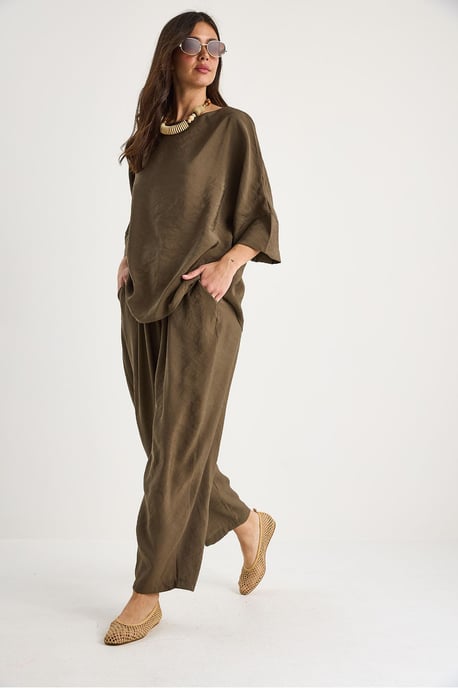 Übergröße Bootsausschnitt Polyester Zweiteiliges Set - Image 5