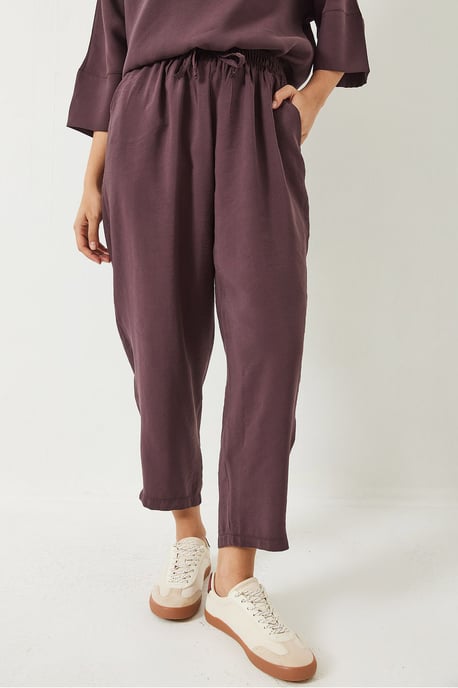 Bianco Lucci Oversized Boatneck Zweiteiler aus Polyester - Lila - Image 5