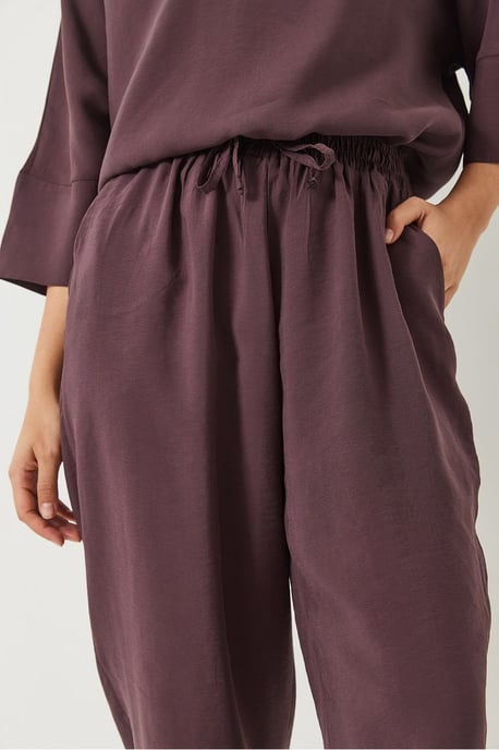 Bianco Lucci Oversized Boatneck Zweiteiler aus Polyester - Lila - Image 6