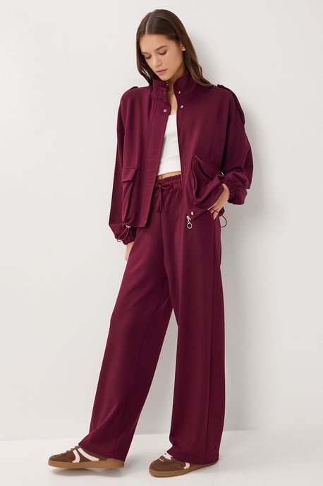 Taschen-Detail-Jacke & Weitbeinige Hose Zweiteiliges Set - Image 3