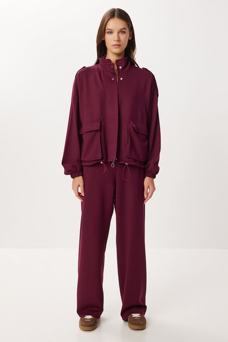 Taschen-Detail-Jacke & Weitbeinige Hose Zweiteiliges Set - Image 4