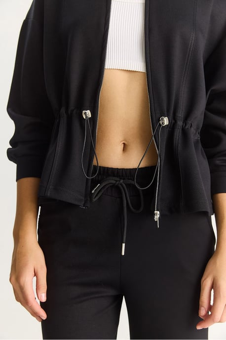 Figurbetonte Langarmjacke und Schlaghose Set - Image 6