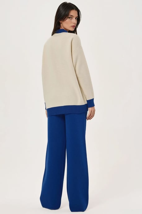 Knopf-Cardigan & Strukturierte Hohe Taille Strickhose Co-Ord Set - Image 3