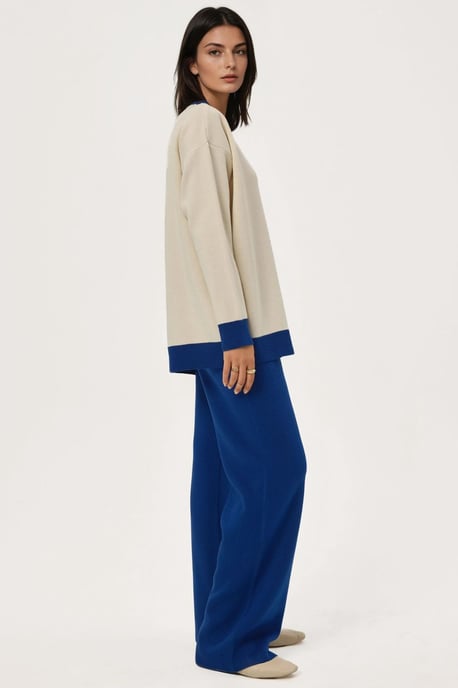 Knopf-Cardigan & Strukturierte Hohe Taille Strickhose Co-Ord Set - Image 6