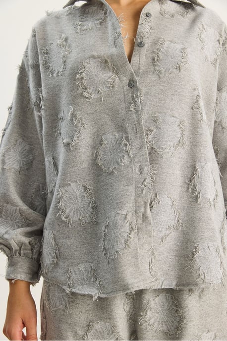Besticktes Oversized Shirt und weite Hose Co-Ord Set - Image 6