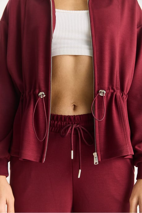 Taillierte Langarmjacke und Schlaghosen-Set - Image 5