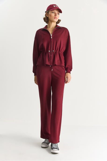 Taillierte Langarmjacke und Schlaghosen-Set - Image 6