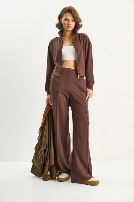 Vollzip Sweatshirt und Hose Zweiteiliges Koord-Set - Image 3