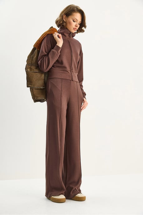 Vollzip Sweatshirt und Hose Zweiteiliges Koord-Set - Image 5