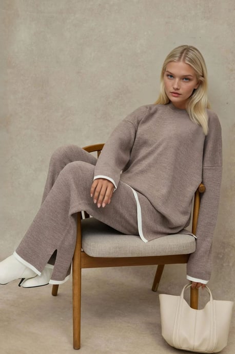 Pullover & Weitgeschnittene Hose Strick Co-Ord-Set - Image 4