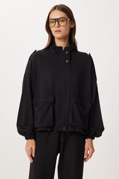 Taschen-Detail-Jacke & Weitbeinige Hose Zweiteiliges Set - Image 4