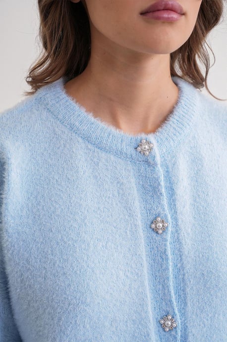 Knopf Oversize Strukturstrickjacke - Image 5