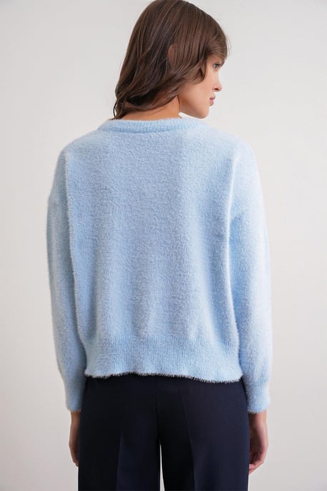 Knopf Oversize Strukturstrickjacke - Image 6